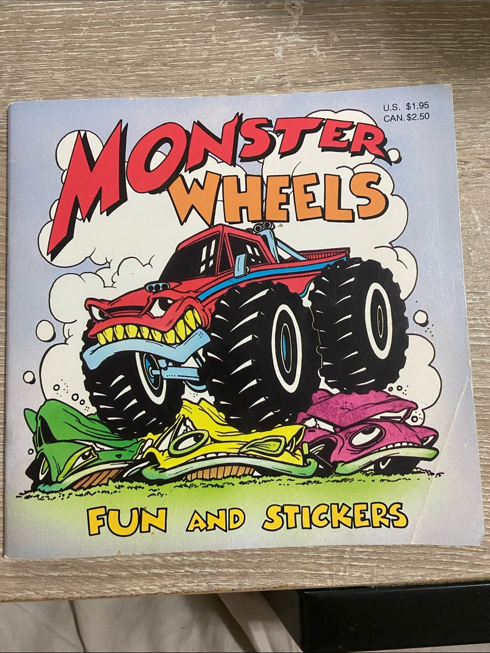 1988 Monster Wheels Kids Sticker Book - Red Monster Truck